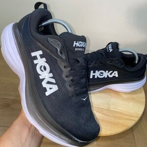 Hoka Bondi 8 Wide Black Shoes Womens 10.5 D Mens 9 US Running Comfort Walking